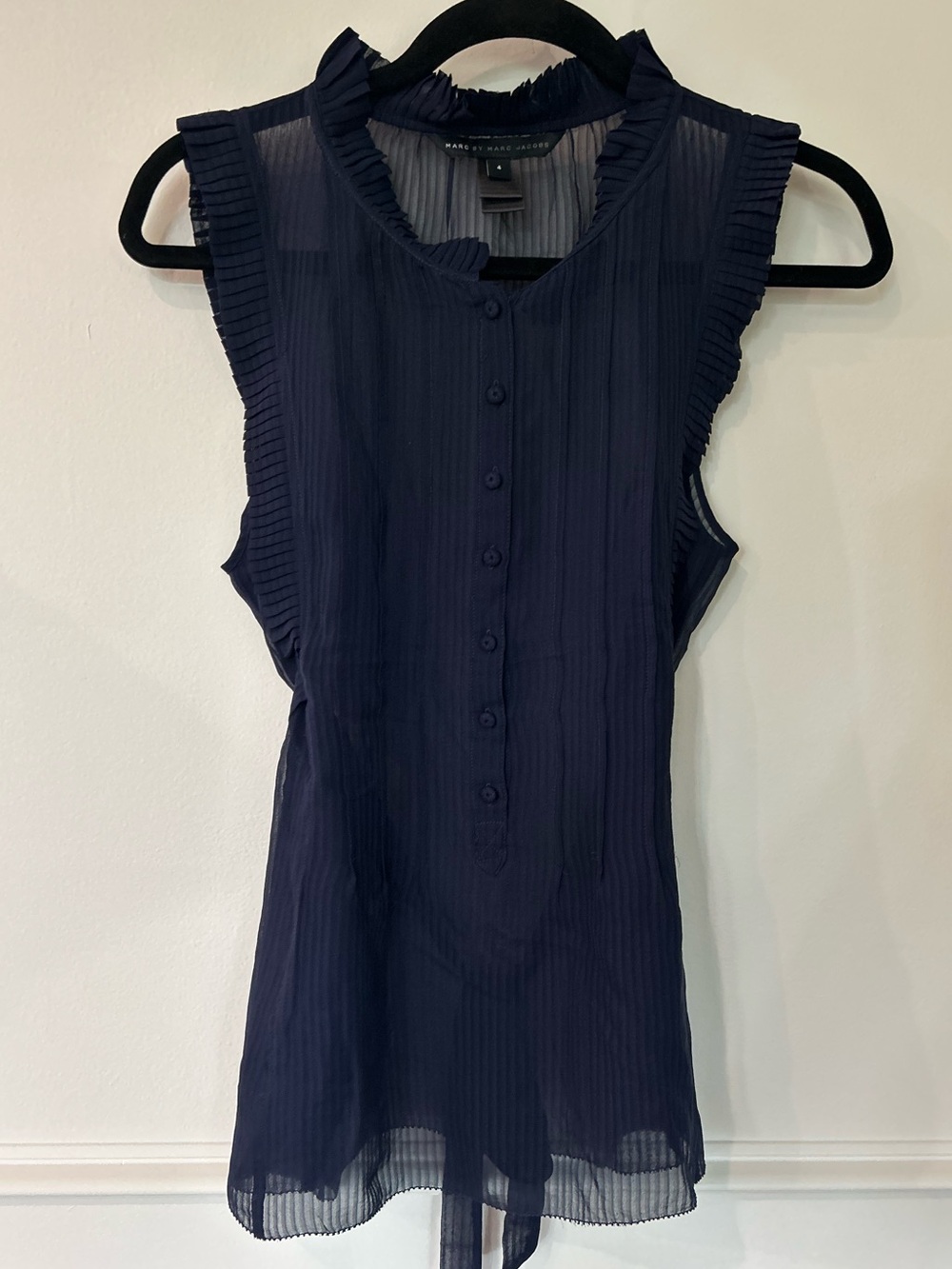 Marc By Marc Jacobs Navy Sleeveless Blouse
